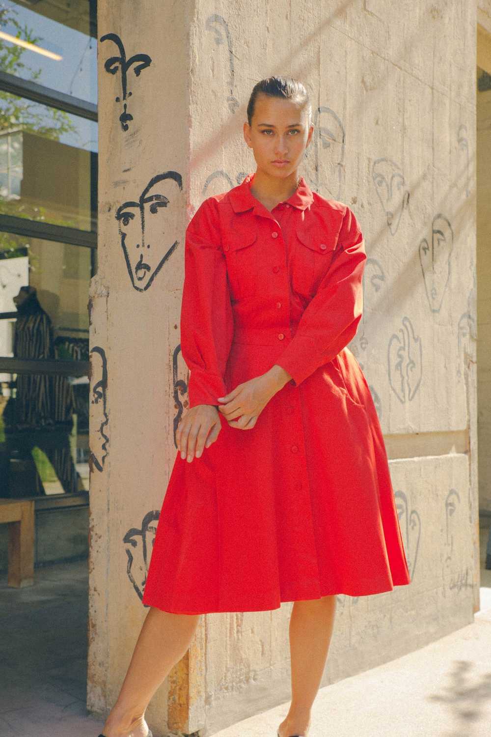 Karl Lagerfeld Red Shirt Dress - image 2