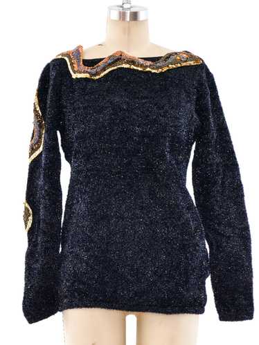 Kansai Embellished Tinsel Shag Sweater