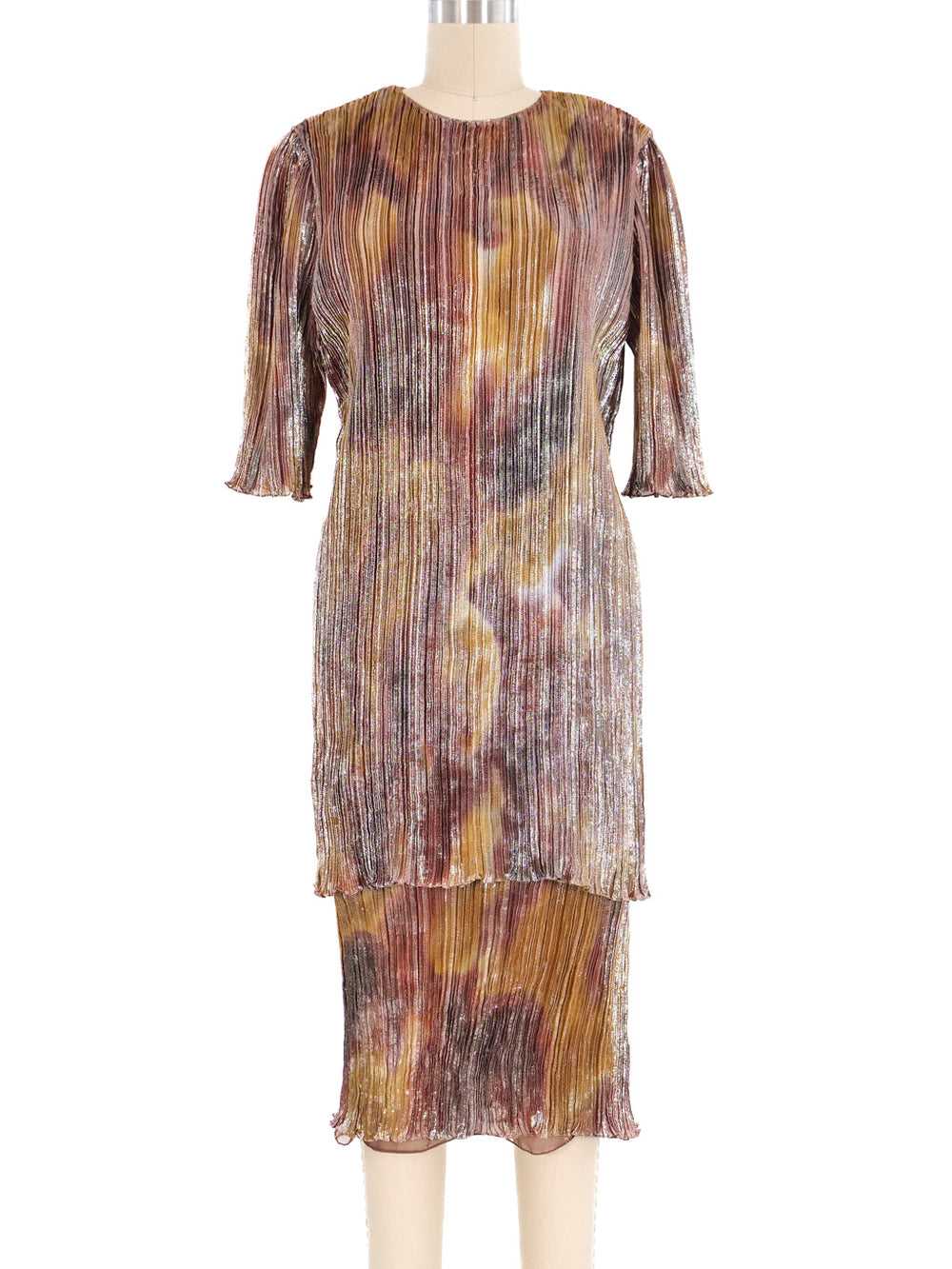 Judy Hornby Hand Dyed Metallic Pleated Dress - image 1