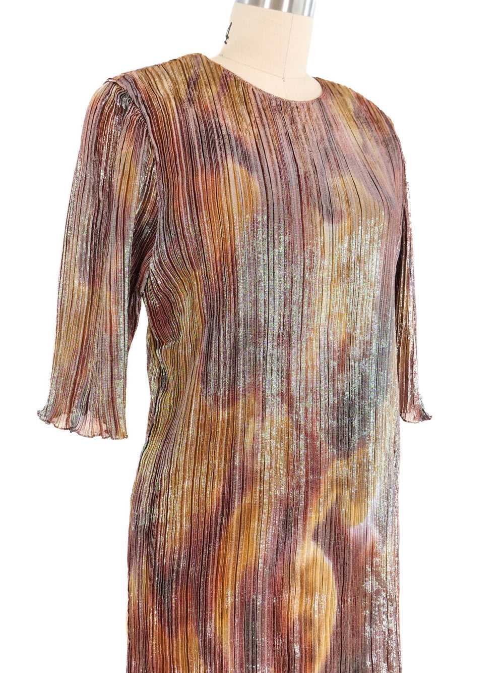 Judy Hornby Hand Dyed Metallic Pleated Dress - image 2