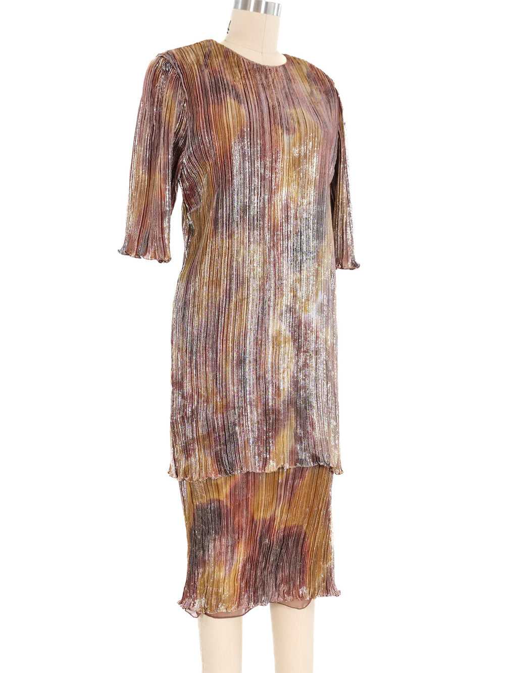 Judy Hornby Hand Dyed Metallic Pleated Dress - image 3