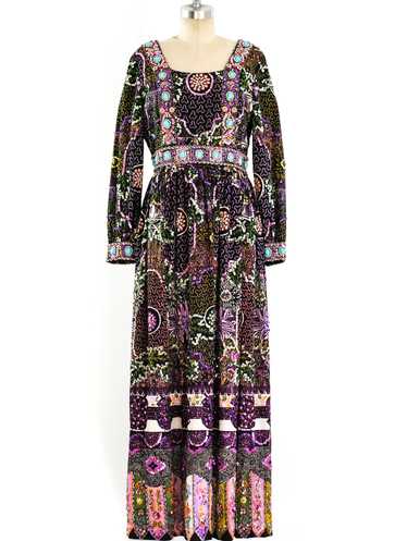 Jeweled Floral Maxi Dress