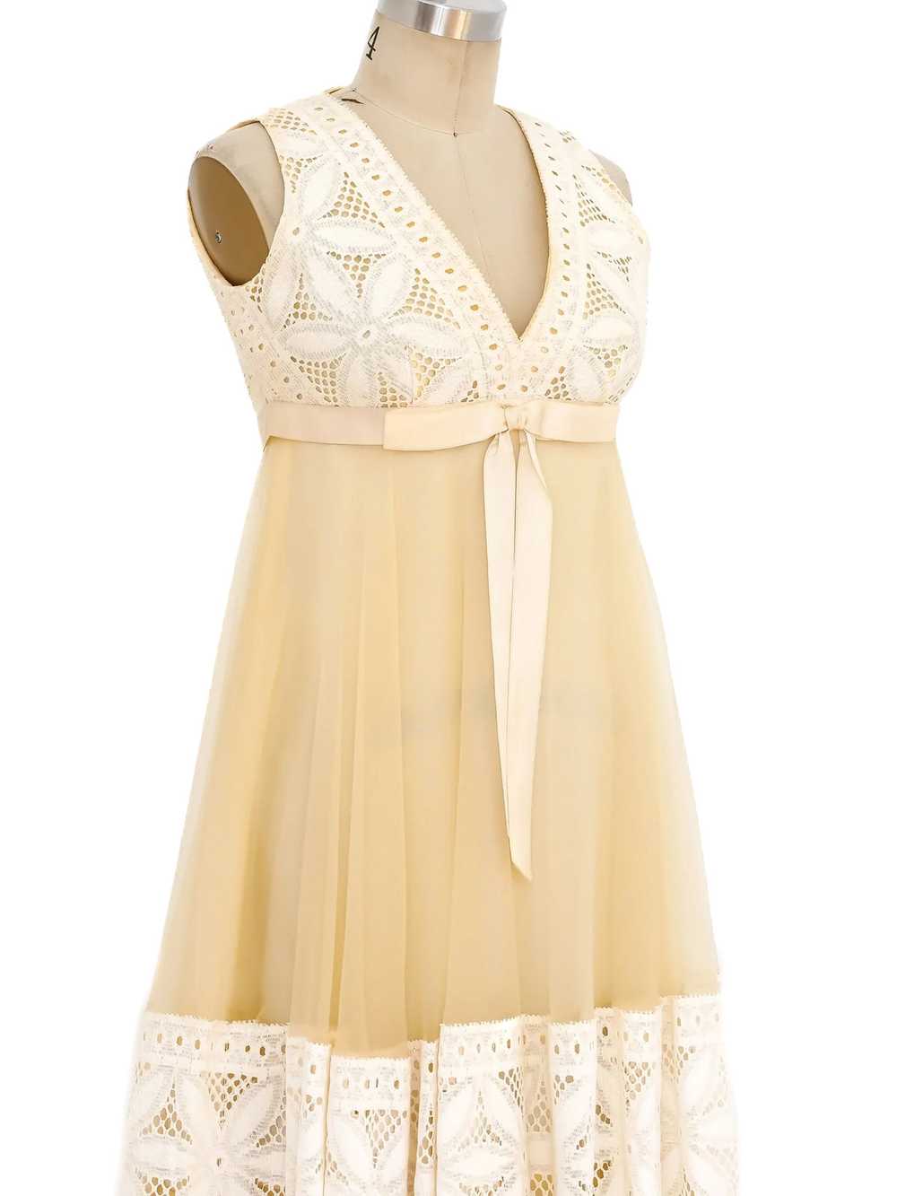 Jean Varon Lace Trimmed Chiffon Dress - image 4