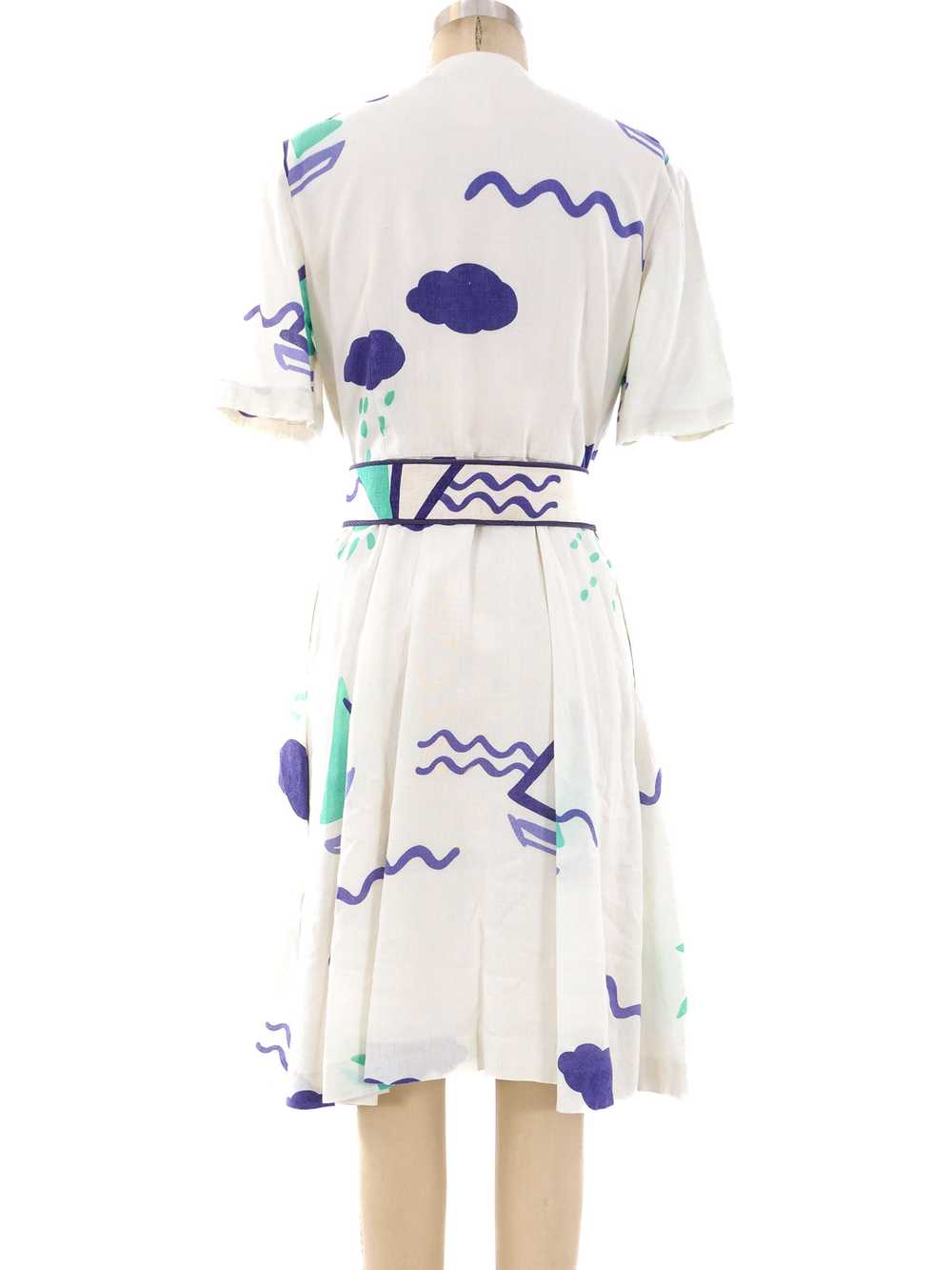 Hanae Mori Nautical Print Dress - image 2