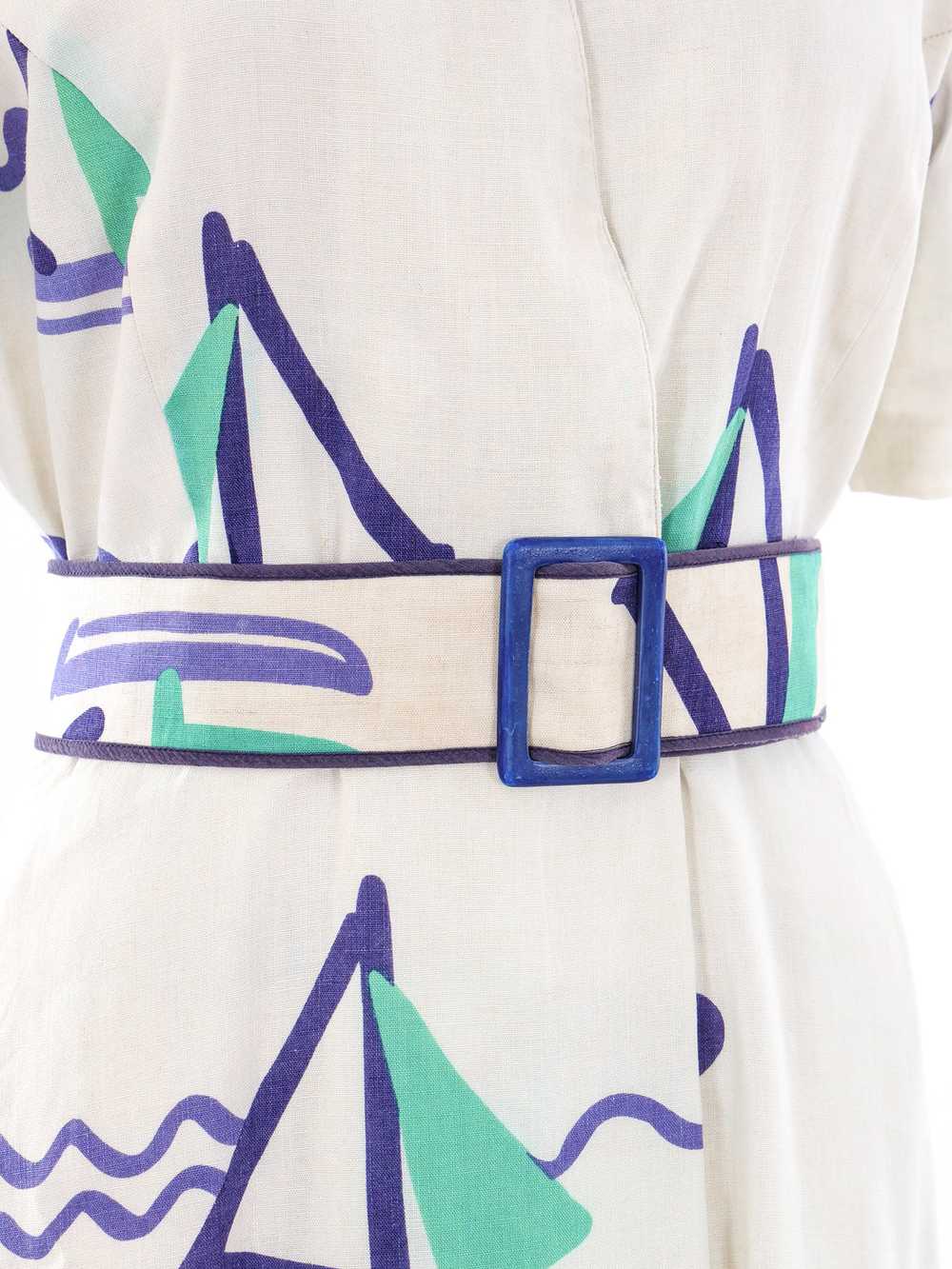 Hanae Mori Nautical Print Dress - image 5