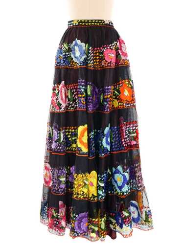 Hand Embroidered Mexican Net Skirt - image 1