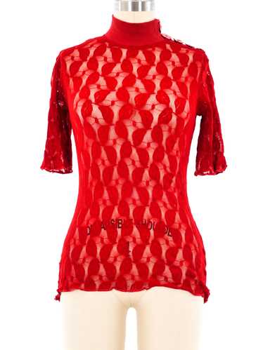 Jean Paul Gaultier Red Lace Top