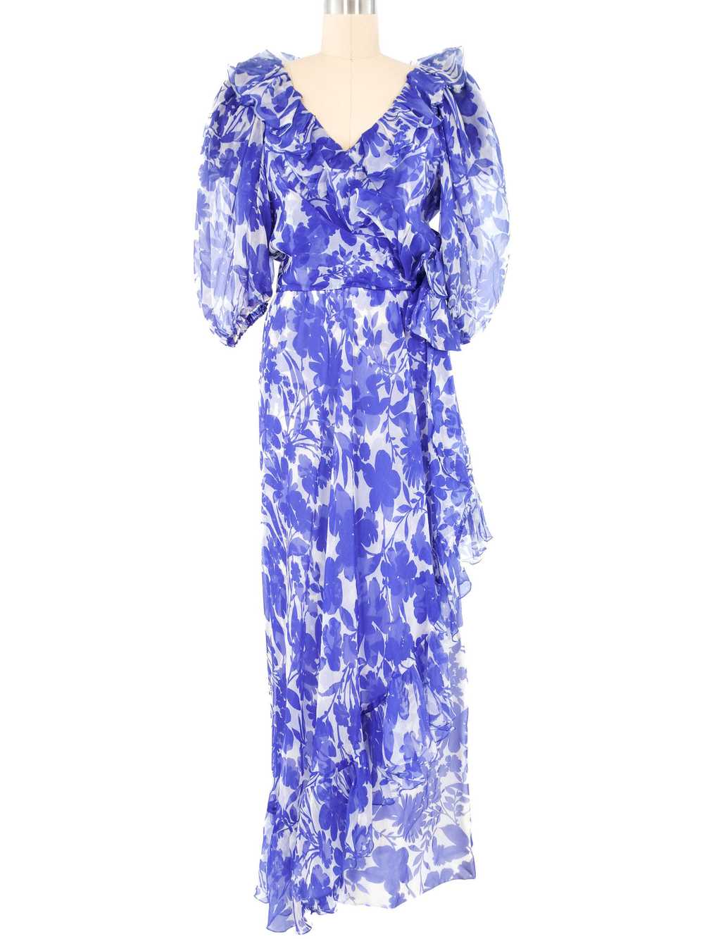Hardy Amies Ruffled Silk Organza Gown - image 1