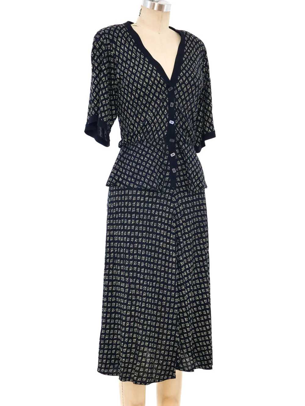 Jean Muir Peplum Jersey Dress - image 2