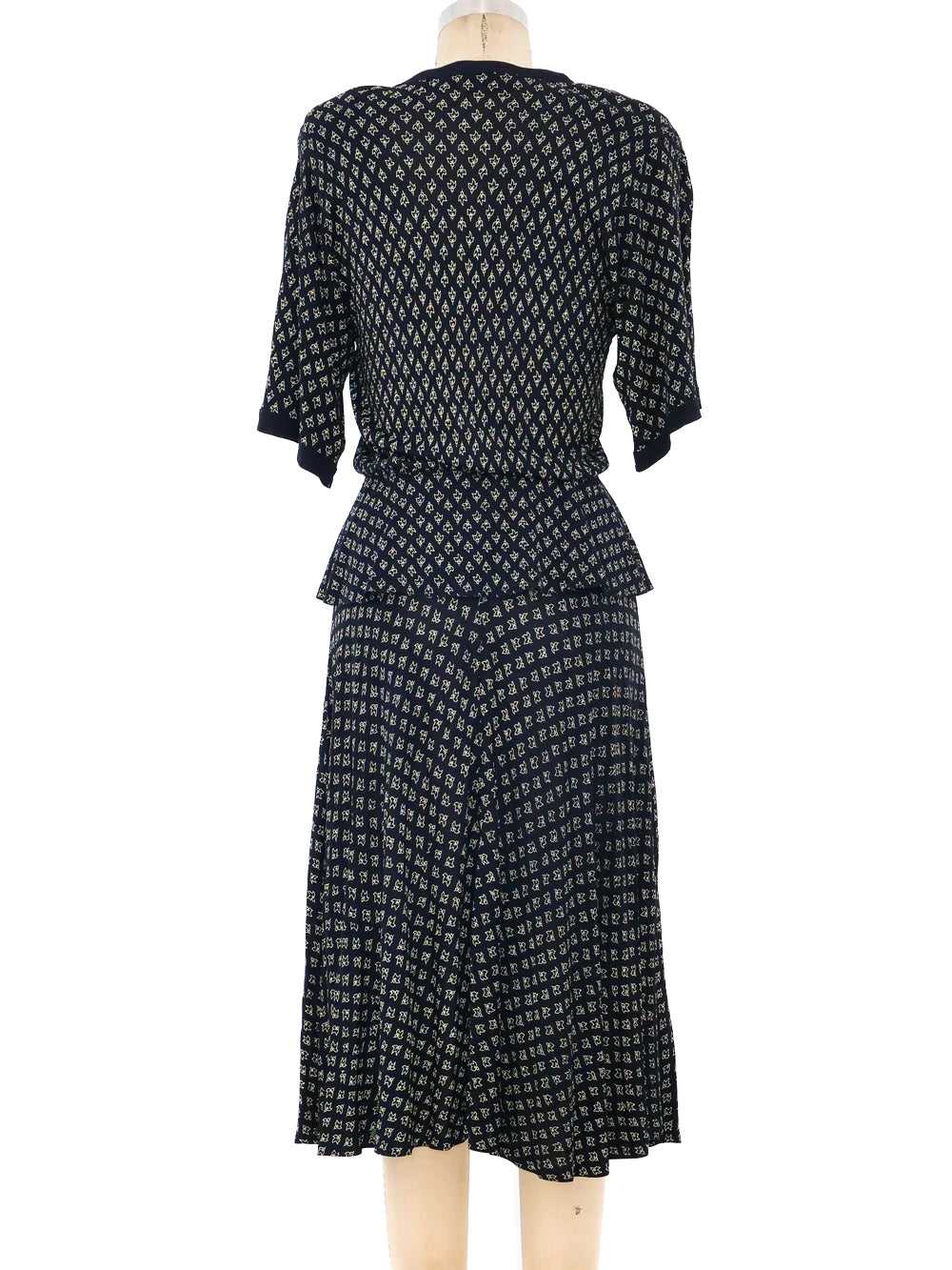 Jean Muir Peplum Jersey Dress - image 3