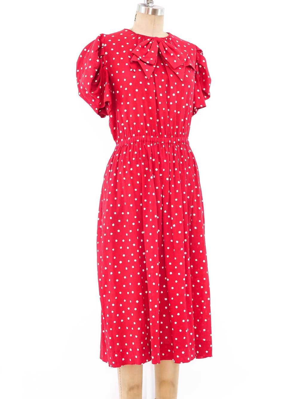 Jean Patou Dotted Red Dress - image 3