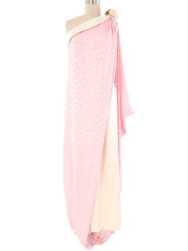Jacqueline de Ribes Pink Leopard Jacquard Silk Go… - image 1