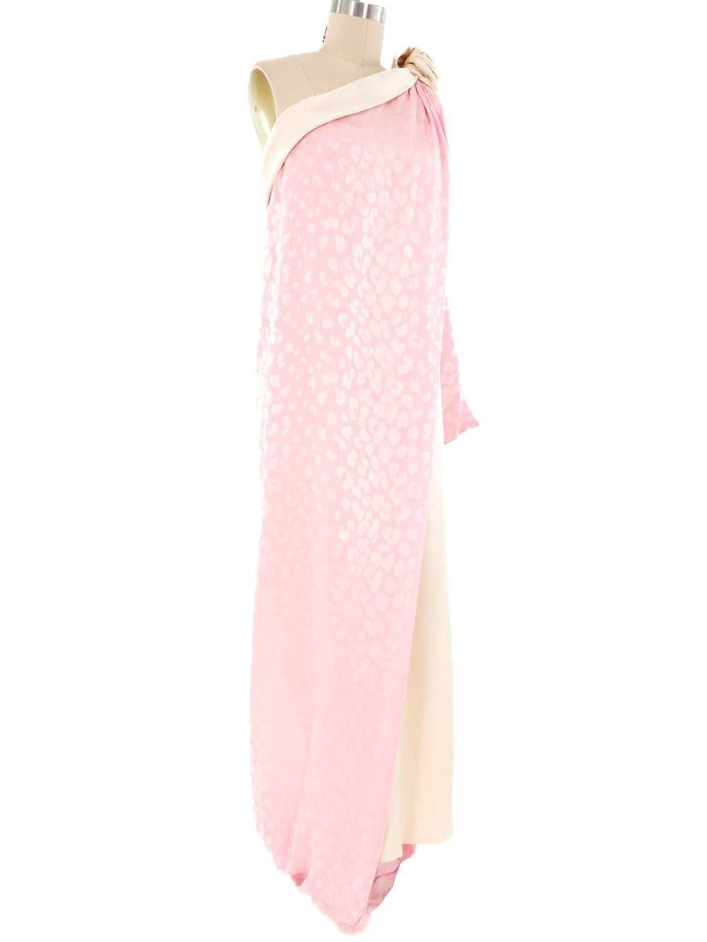 Jacqueline de Ribes Pink Leopard Jacquard Silk Go… - image 5