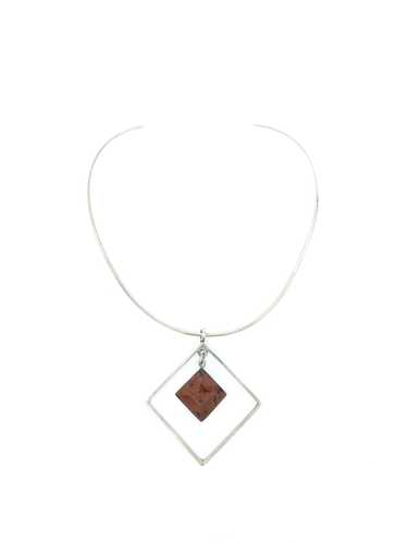 Jasper Pendant Sterling Collar