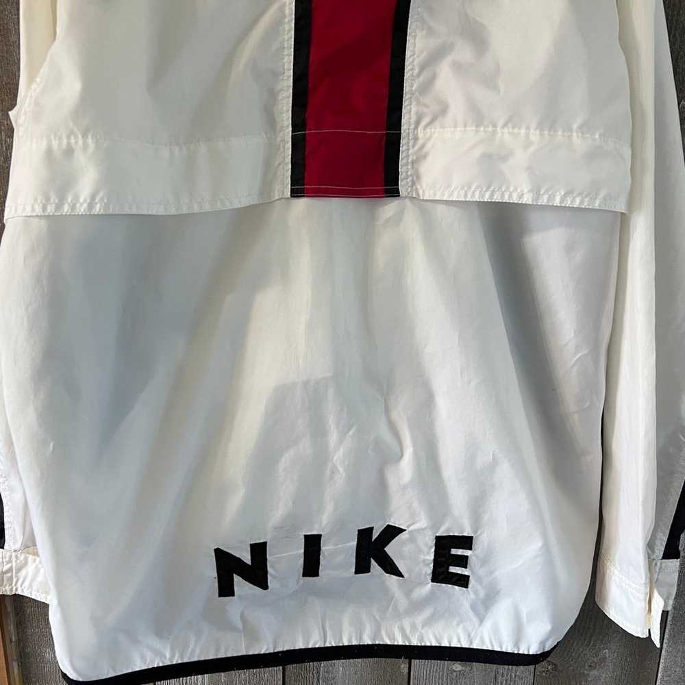 Vintage 1990’s Nike pullover wind breaker white b… - image 8