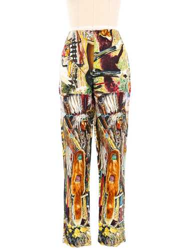 Hermes Les Cheyennes Printed Silk Trousers