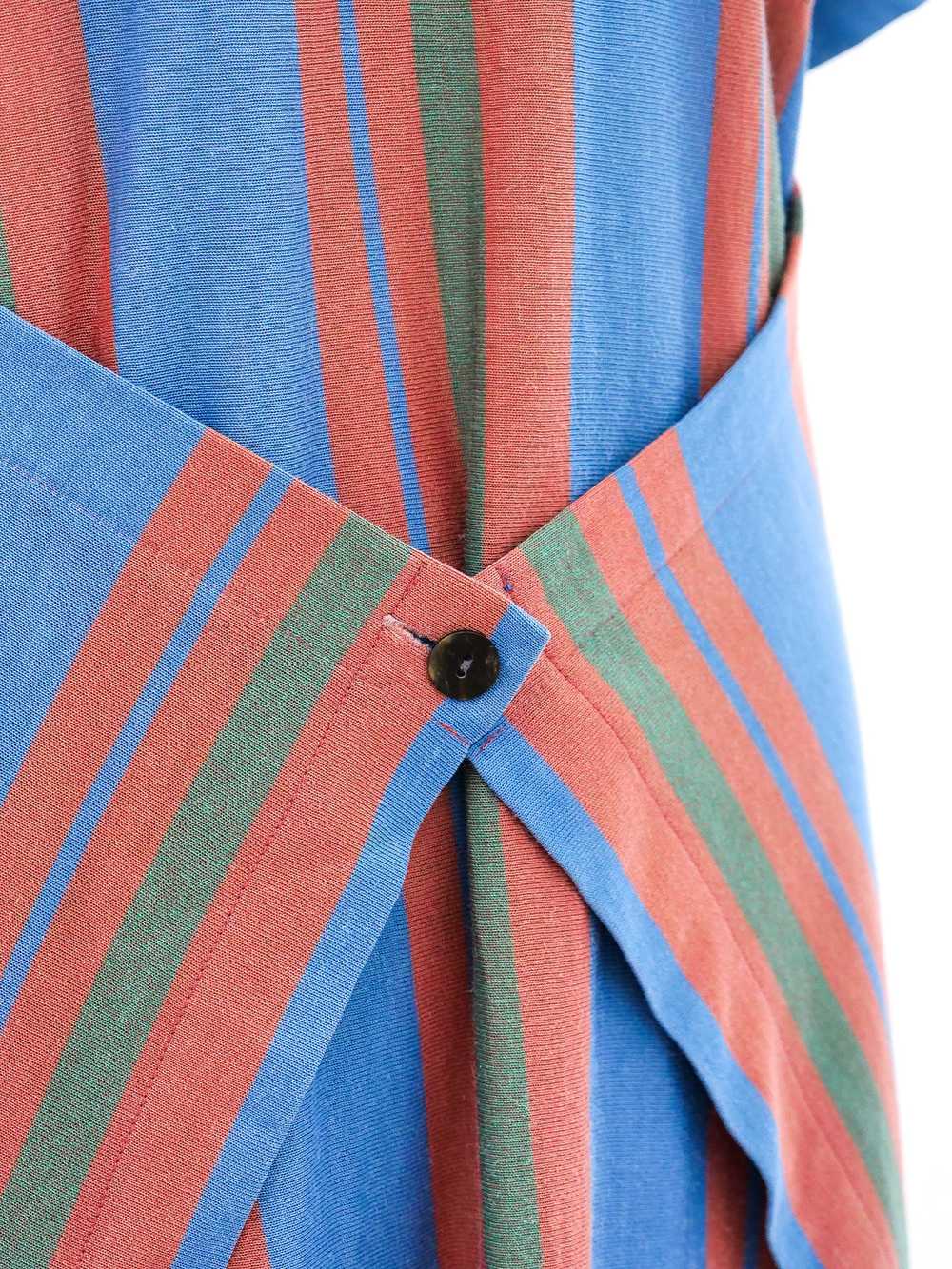 Hiroko Koshino Rib Knit Striped Shirt Dress - image 5