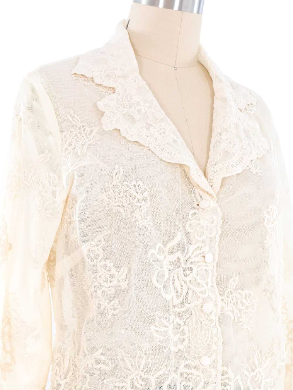 Ivory Floral Lace Blouse - image 2