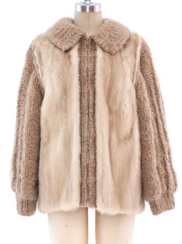 Ivory Fur Cardigan Style Jacket