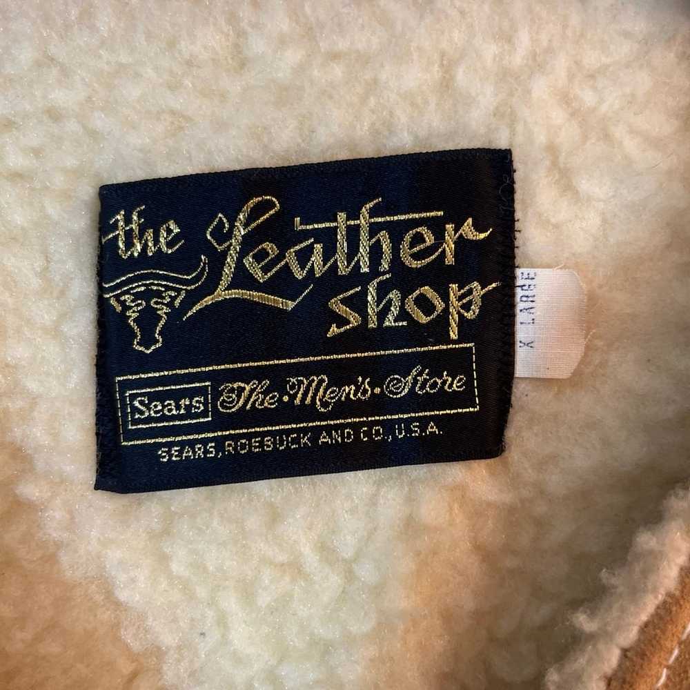 70s Sears Leather Shop Vest - image 3