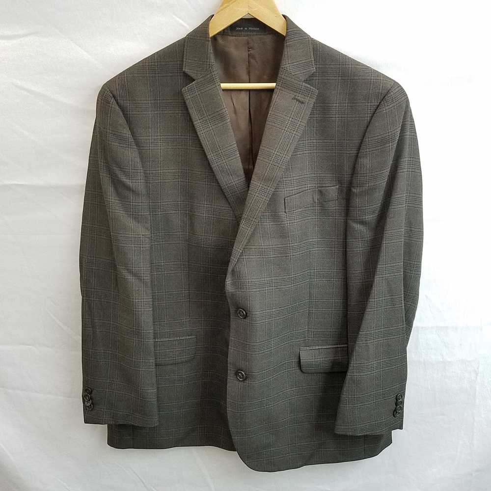 Michael Kors Men's Brown Plaid Suit Jacket Size 4… - image 1
