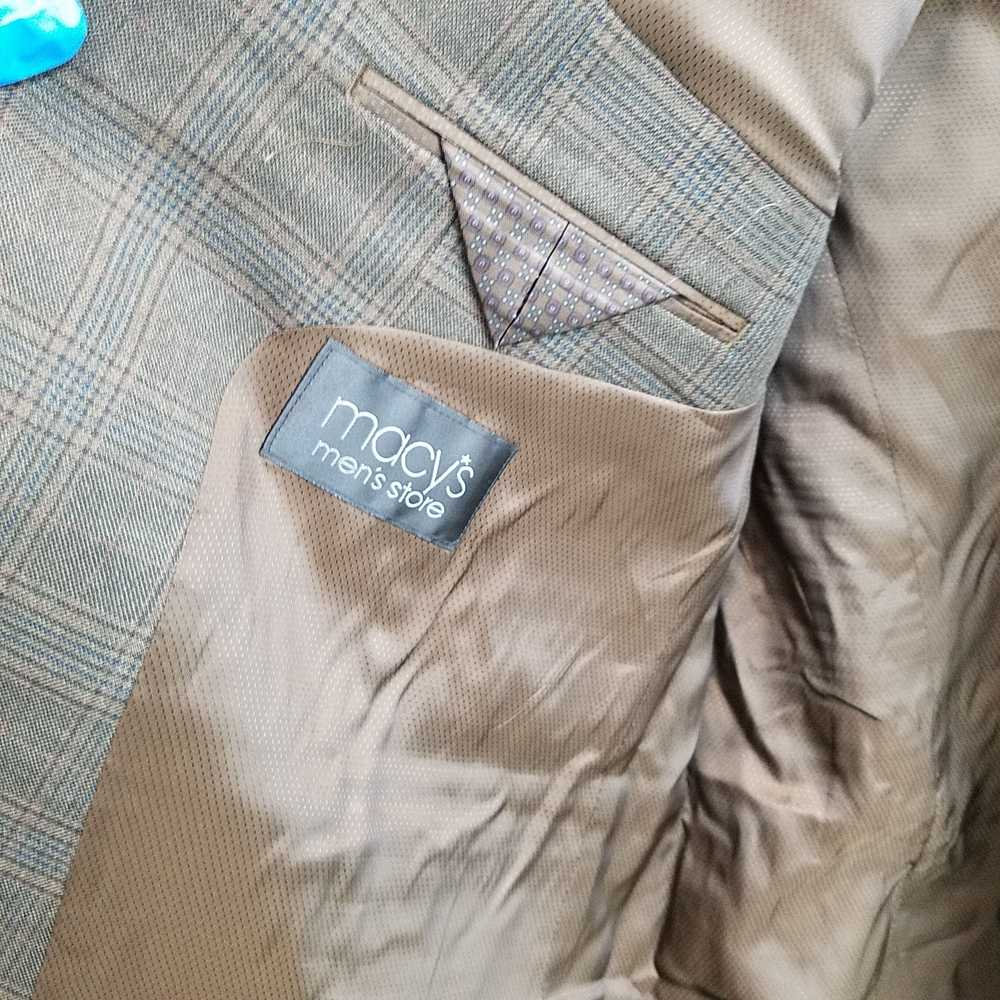 Michael Kors Men's Brown Plaid Suit Jacket Size 4… - image 5