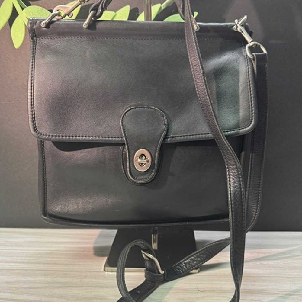 Vintage Leather womens  crossbody Black bags - image 2