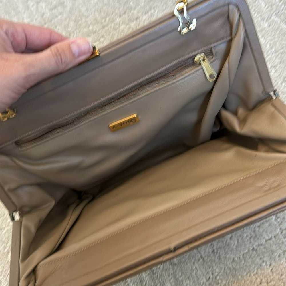 VTG brown woven leather shoulder bag clutch criss… - image 5