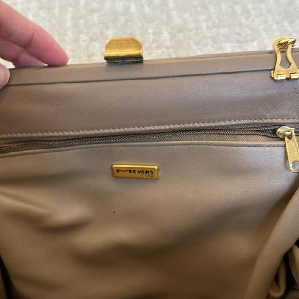 VTG brown woven leather shoulder bag clutch criss… - image 6