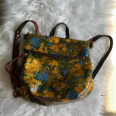 Patricia Nash yellow floral leather backpack - image 1