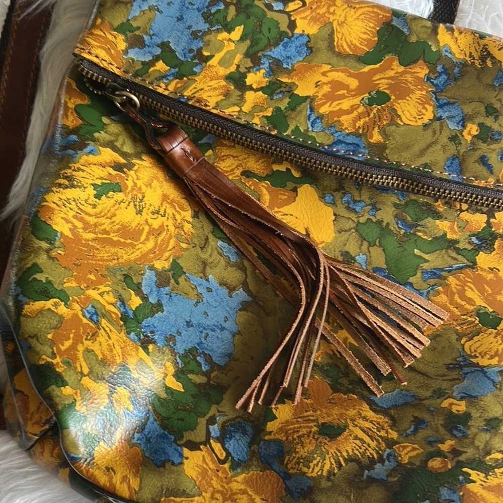 Patricia Nash yellow floral leather backpack - image 2