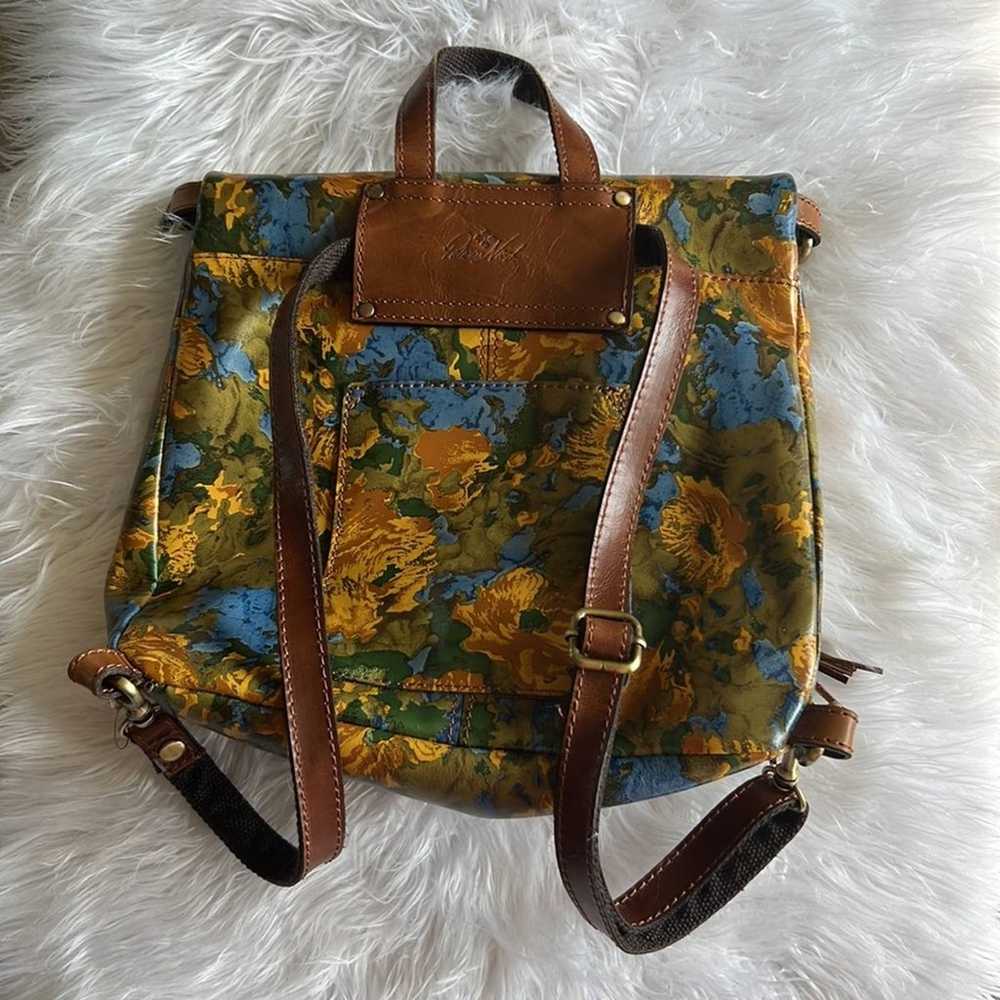 Patricia Nash yellow floral leather backpack - image 3