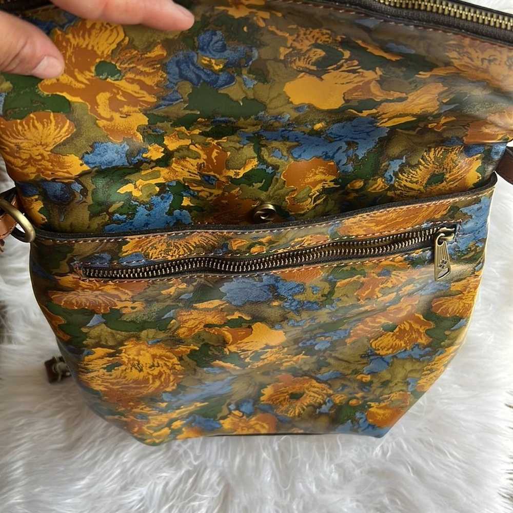 Patricia Nash yellow floral leather backpack - image 5
