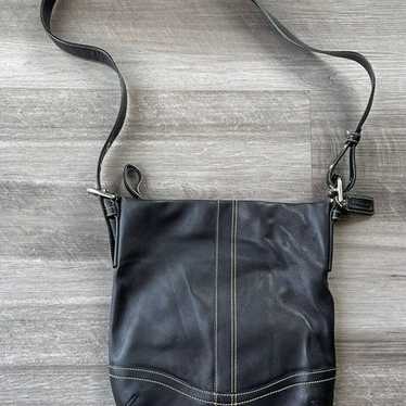 Y2K Coach Black Leather Shoulder Bag F0782-F10938… - image 1