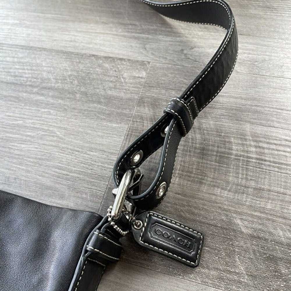 Y2K Coach Black Leather Shoulder Bag F0782-F10938… - image 3