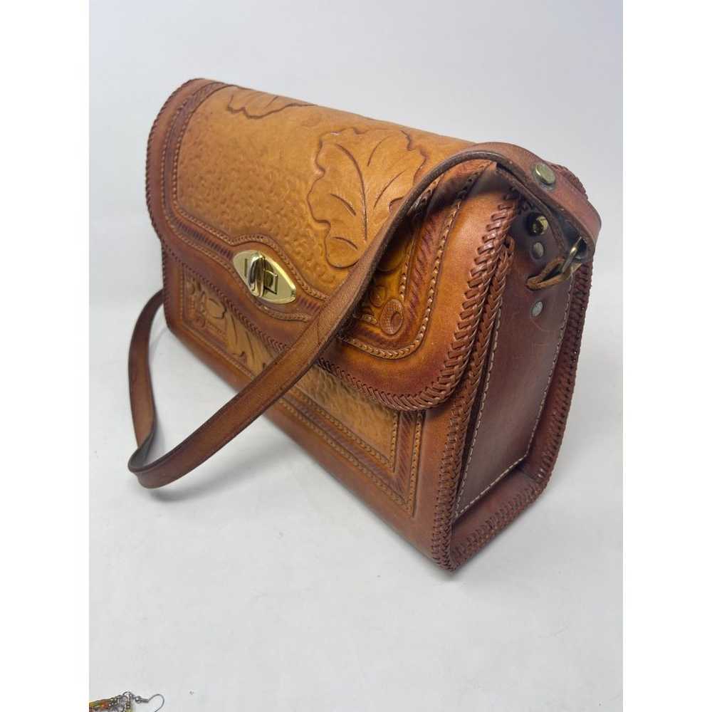 Artisan Vintage Leather Saddle Bag Hand Tooled We… - image 3