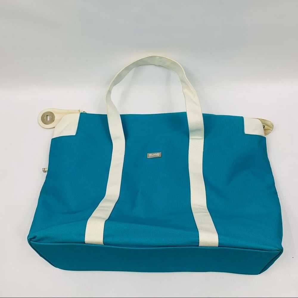 Island Michael Kors Blue and White Weekender Bag - image 5