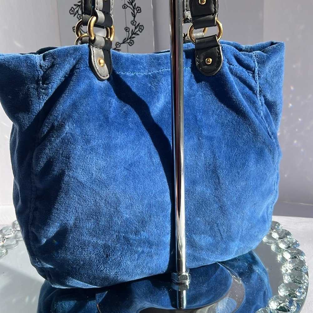 Juicy Couture Vintage Y2K Royal Blue Velour rose … - image 10