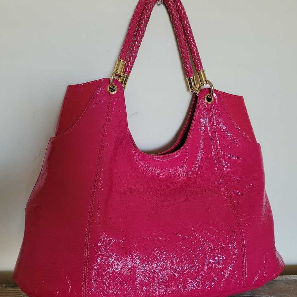 Lilly Pulitzer patent leather  raspberry color su… - image 1