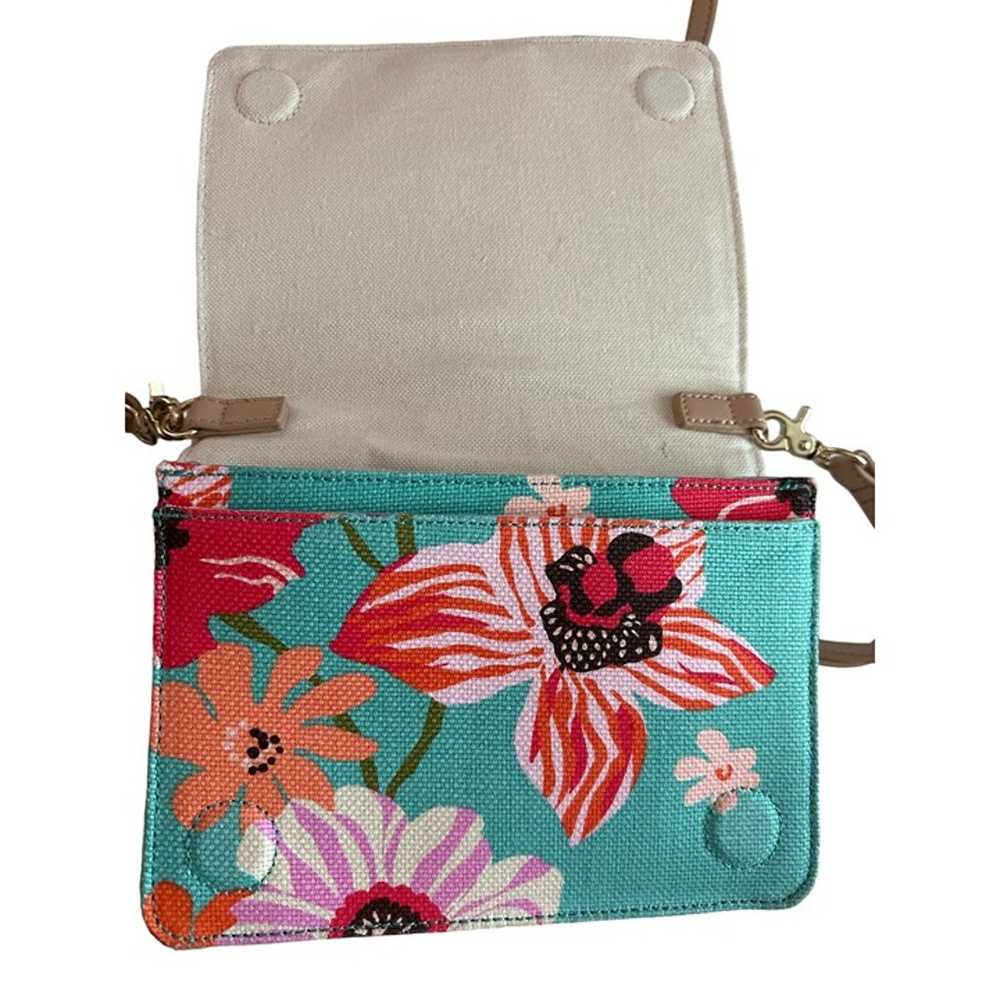 Spartina 449 Crossbody Natural Linen & Leather Bl… - image 2