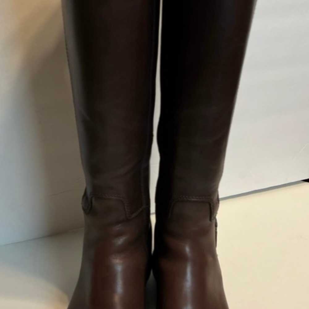 Tory Burch Wyatt Talk Riding Boots Dark Brown Lea… - image 2