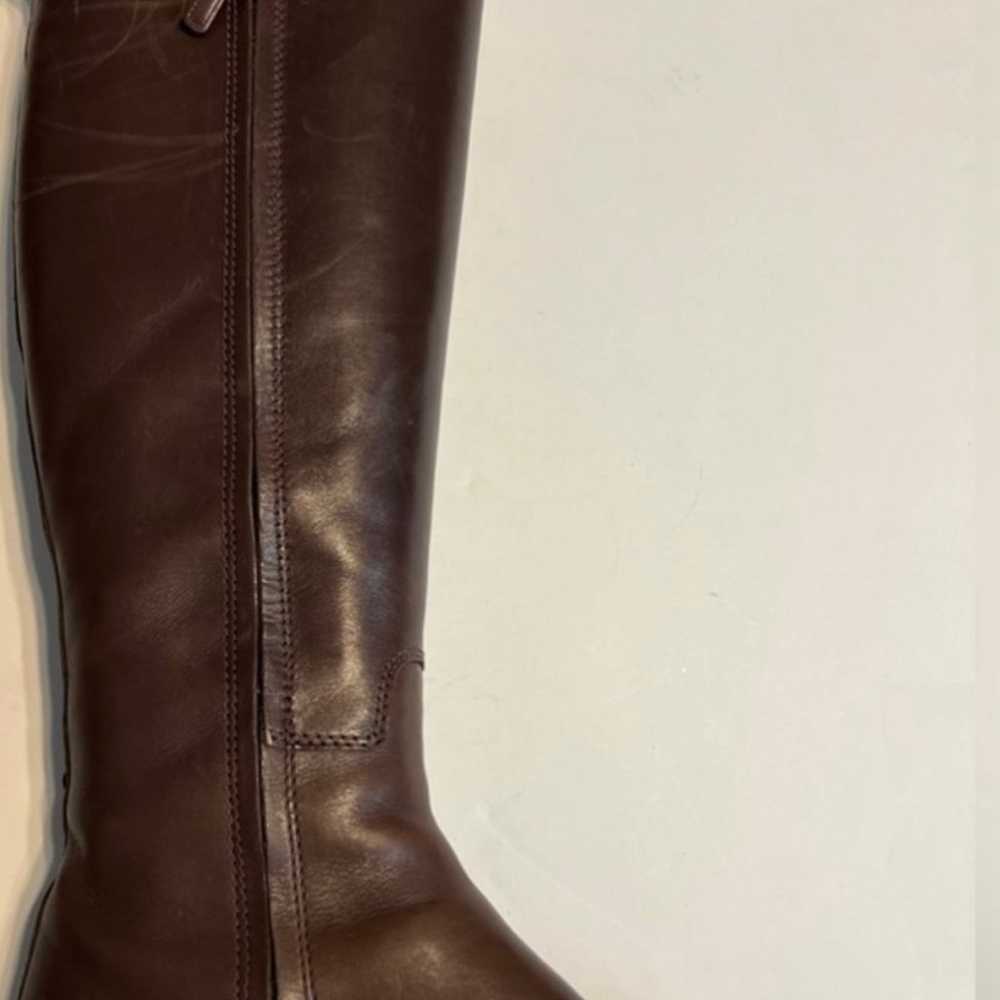 Tory Burch Wyatt Talk Riding Boots Dark Brown Lea… - image 4