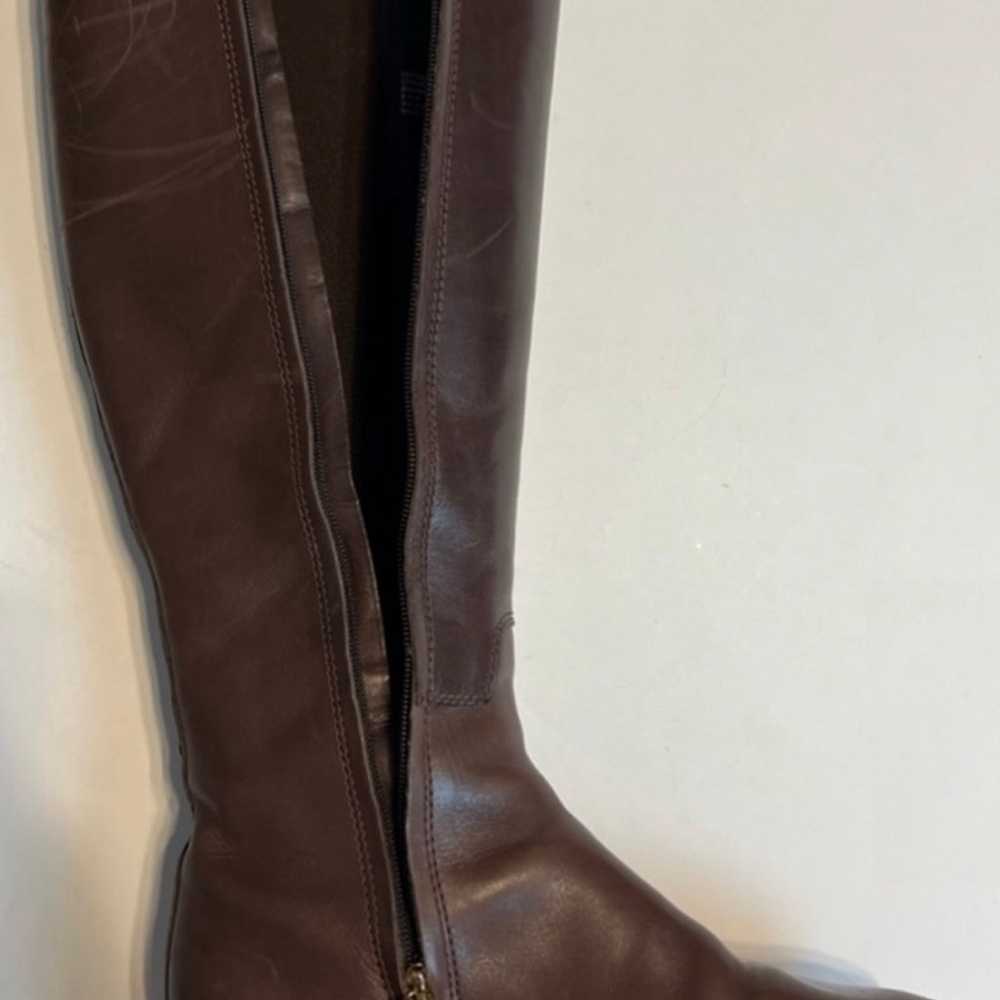 Tory Burch Wyatt Talk Riding Boots Dark Brown Lea… - image 5