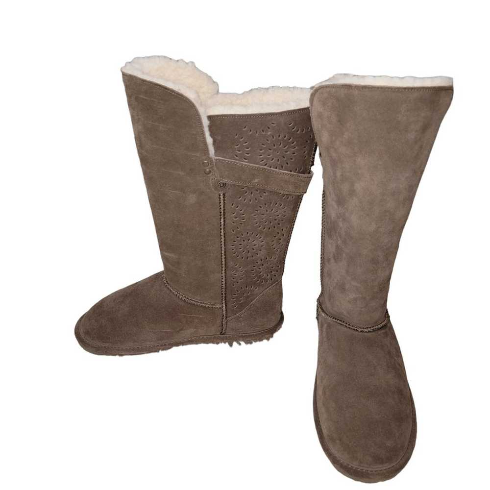 Bearpaw Amie tall suede & wool blend boots size 10 - image 1