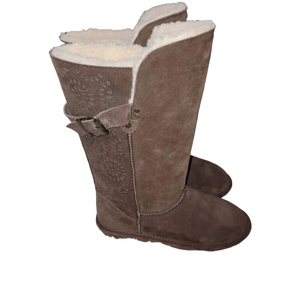 Bearpaw Amie tall suede & wool blend boots size 10 - image 3
