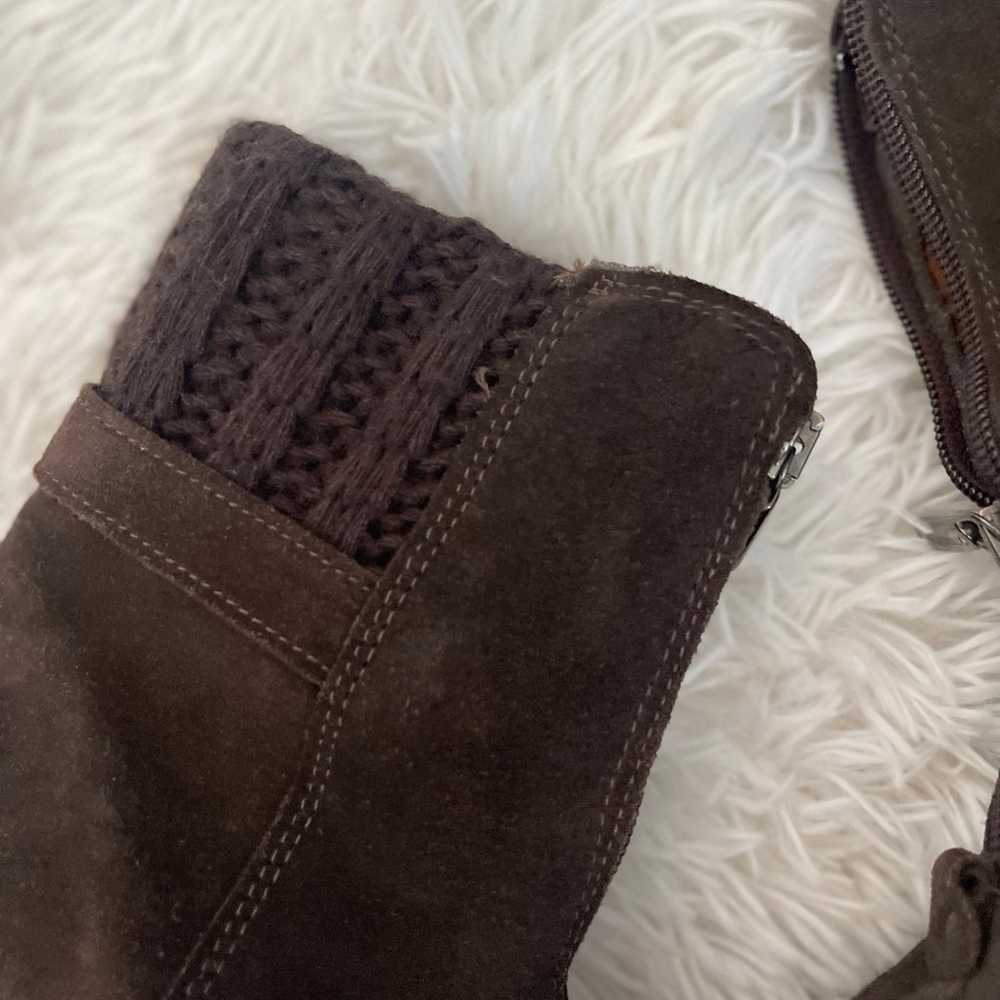 Aquatalia Brown suede knit boots - image 6