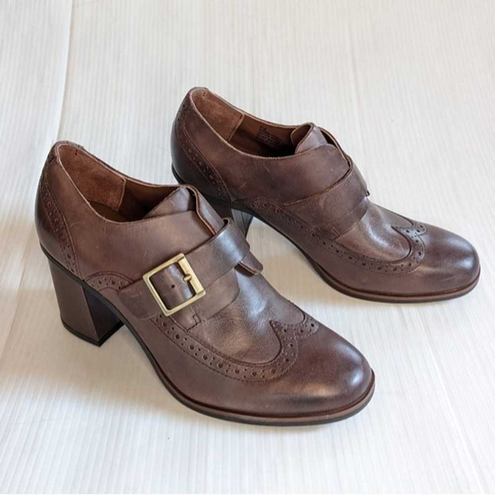 KORKS women's monk strap oxford heels brown leath… - image 5