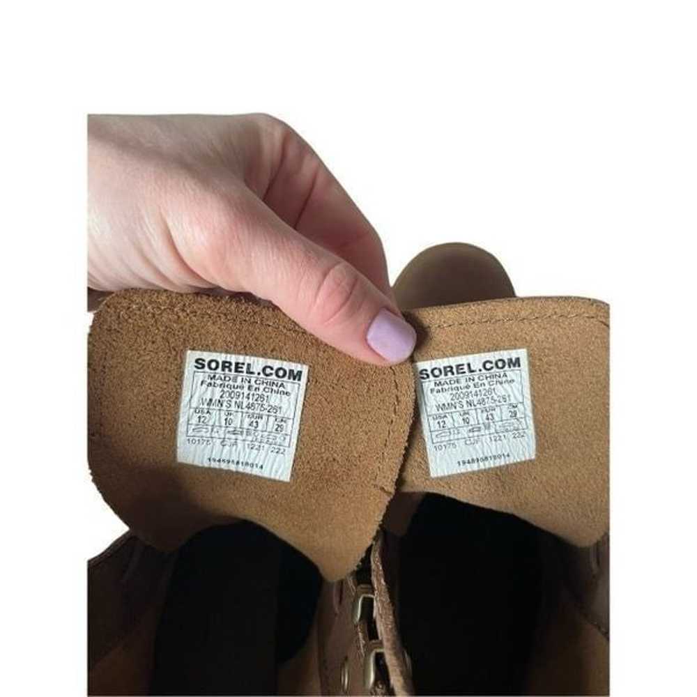 Sorel Hi-Line Heel Lace Boots size 12 Brown Chunk… - image 5