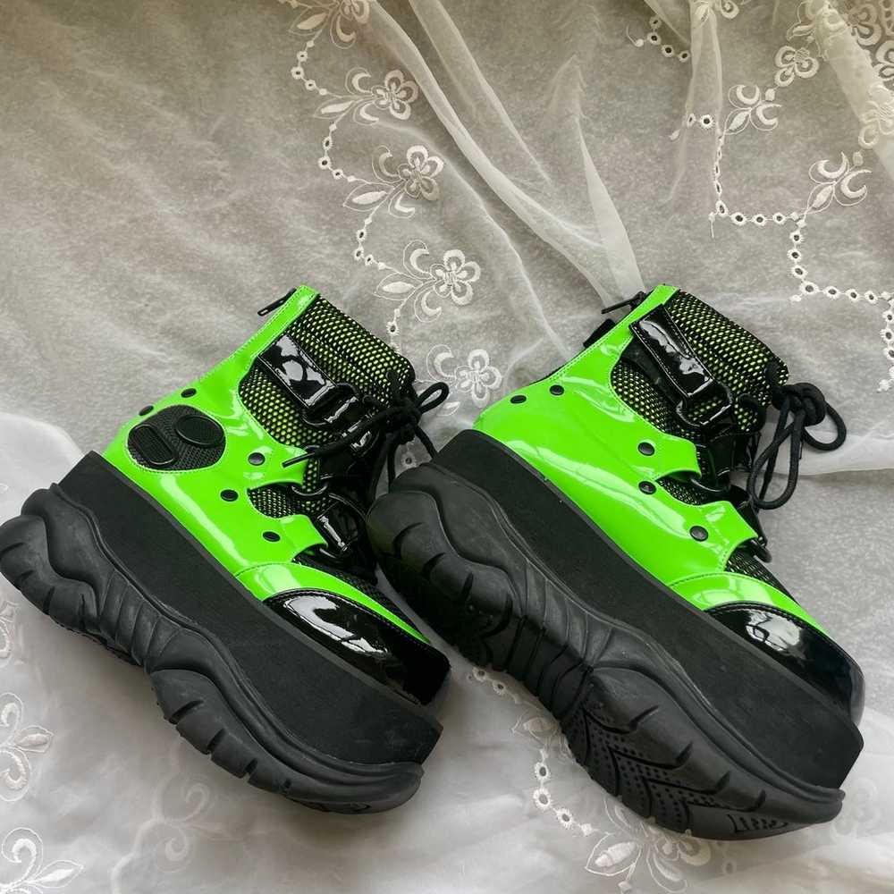 Demonia Neptune neon green platform rave boots - image 3