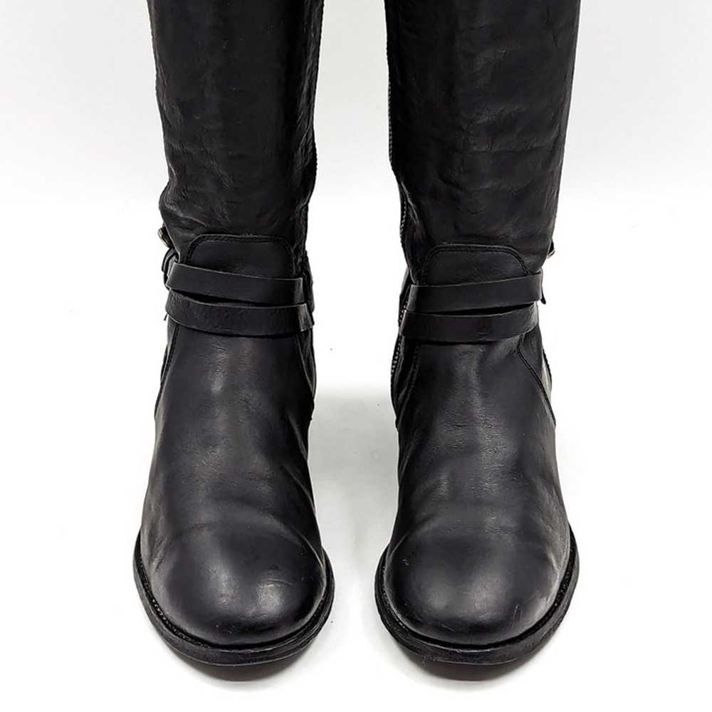 Frye Women Melissa Belted Black Leather Riding Ta… - image 3